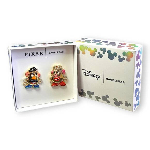 Disney Pixar Baublebar Toy Story Mr. & Mrs. Potato Head Earrings Gold Tone Studs - Picture 8 of 10